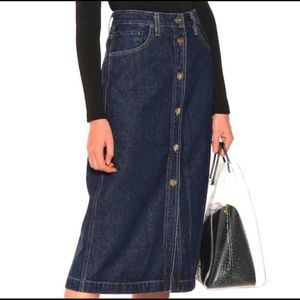 GOLDSIGN Easton The Button Front blue Denim Skirt NWT size 24